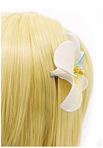 DAZCOS Lumine Cosplay Hair Clip 2 Flower and Feather for Costume Accessory White