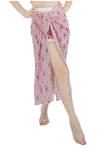 DAZCOS Paréos de Plage pour Femme en Mousseline de Soie Sarong Maillots de Bain Wrap Cover Ups pour Halloween Cosplay Costume (Rose)
