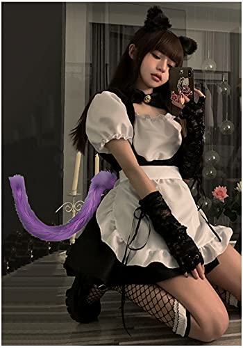 Queue de chat multicolore DAZCOS pour costume de cosplay Anime Neko (violet)