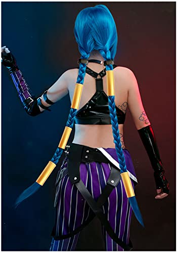 DAZCOS Powder Cosplay Wig Cuffs Costume Accessories Golden Bullet Casing & Black Nuts Shaped Circle Braids Cuff