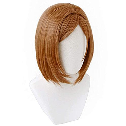 Kugisaki Nobara Cosplay Wig with Stickers for Anime Costume