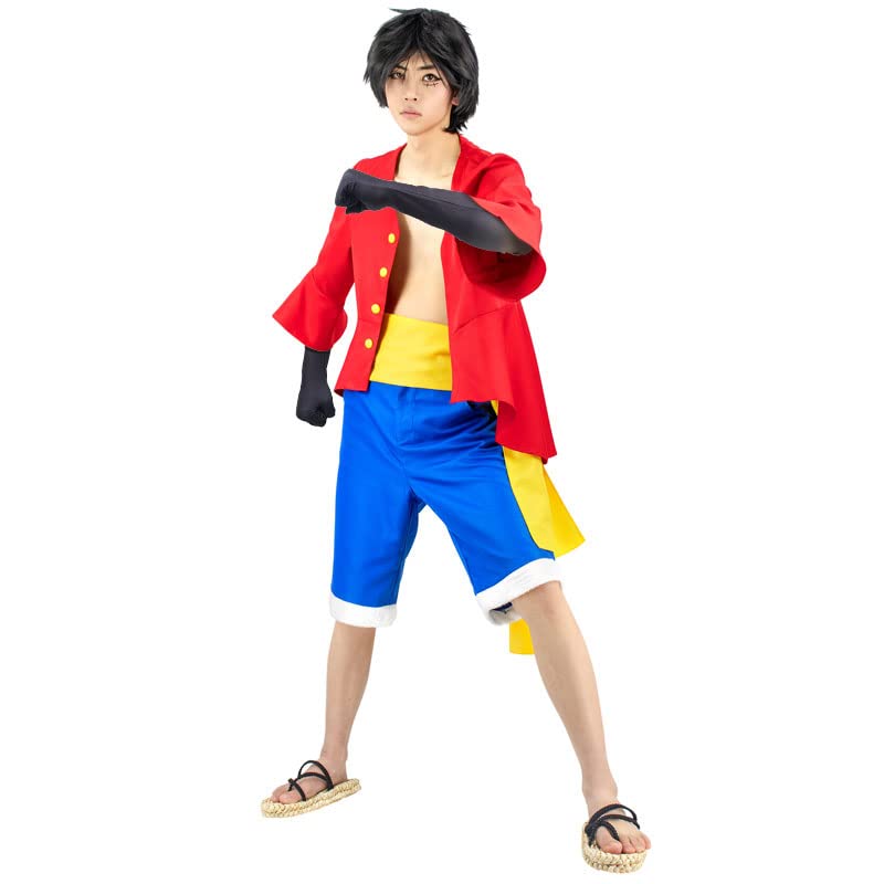 DAZCOS Design Luffy 5th Gear Cosplay Costume Outfit Halloween MonkeyD Luffy  3 Piece Full Set Shirt Pants Purple Sash and Cos Wig