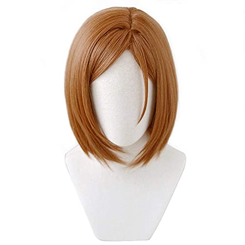 Kugisaki Nobara Cosplay Wig with Stickers for Anime Costume