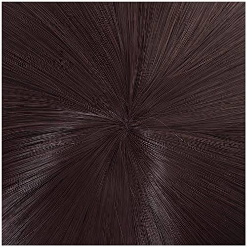Hu Tao Cosplay perruque longue queue de cheval cheveux bruns pour circonférence de la tête adulte