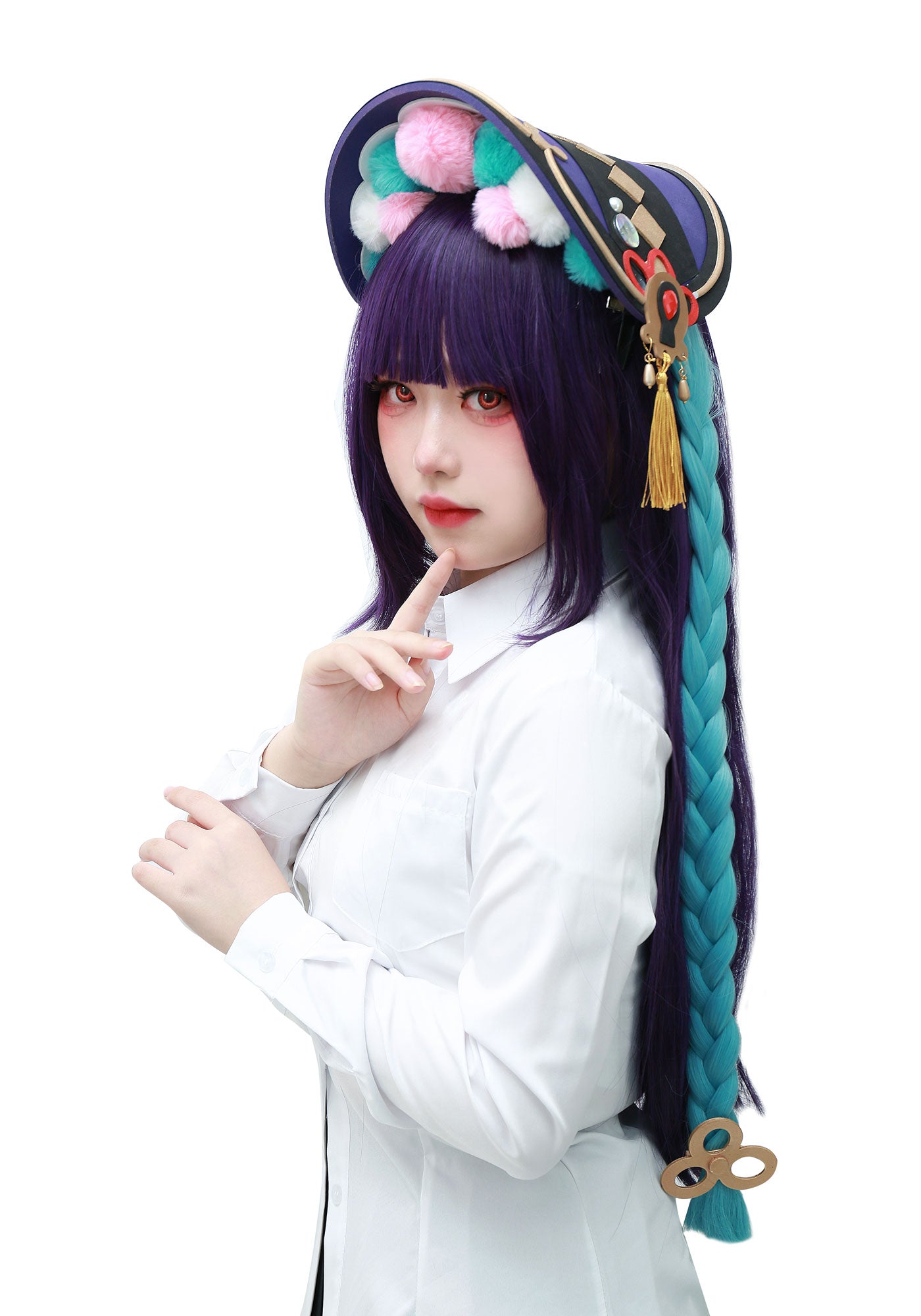 Game Yunjin Cosplay Headwear Costume Wig Accessories Gold