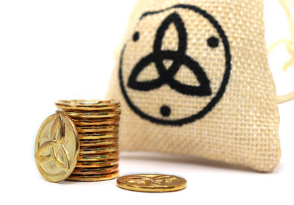 Mora Cosplay Drawstring Coin Pouch with 20 Coins