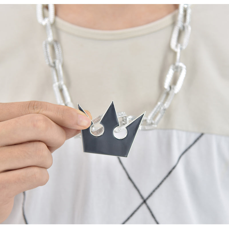 DAZCOS ソラ ネックレス 太いチェーン クラウン ペンダント ハロウィン コスプレ コスチューム シルバー
