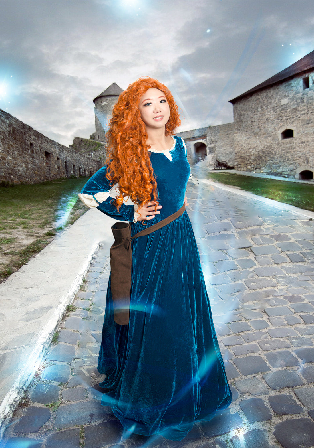 Brave Princess コスプレ衣装 ルネサンス中世ドレス 矢筒付き