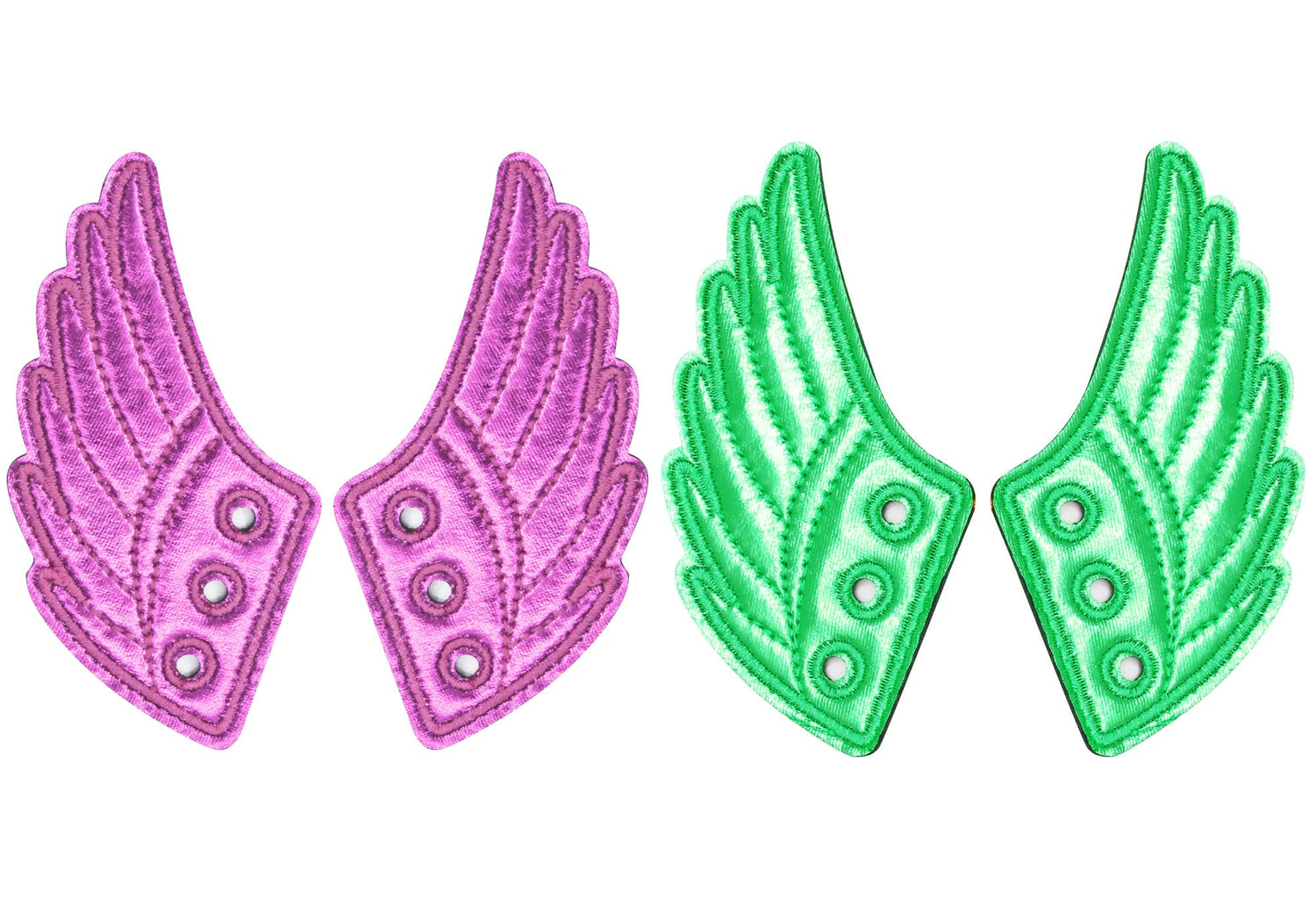 DAZCOS Wings for Shoes Skates Canvas Decoration Mini Angel Bat Costume Accessories (Purple &amp; Yellow)