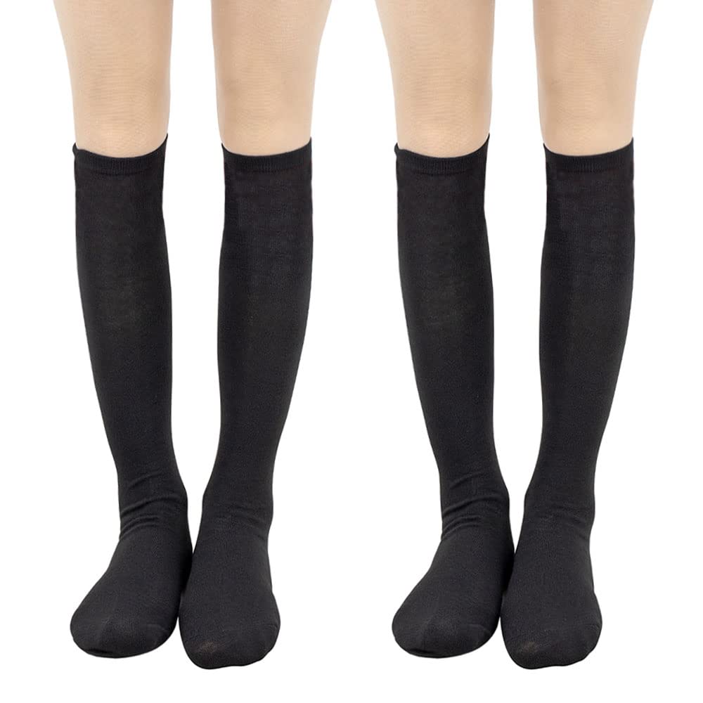 schoolgirl tube plain black socks