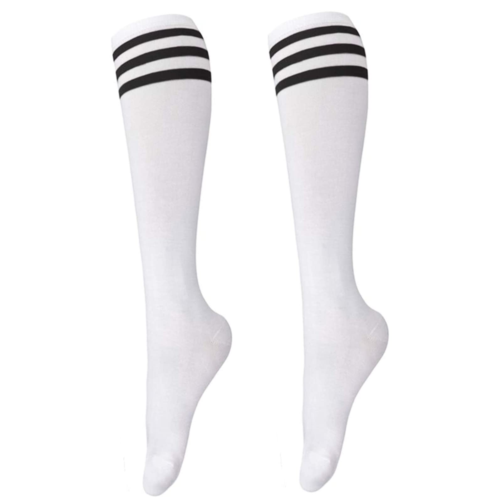 schoolgirl tube white socks with black stripes