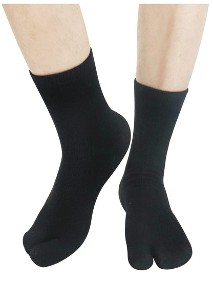 DAZCOS Unisex Split Big Toe Tabi Flip Flops Socks Elastic Wicking Black