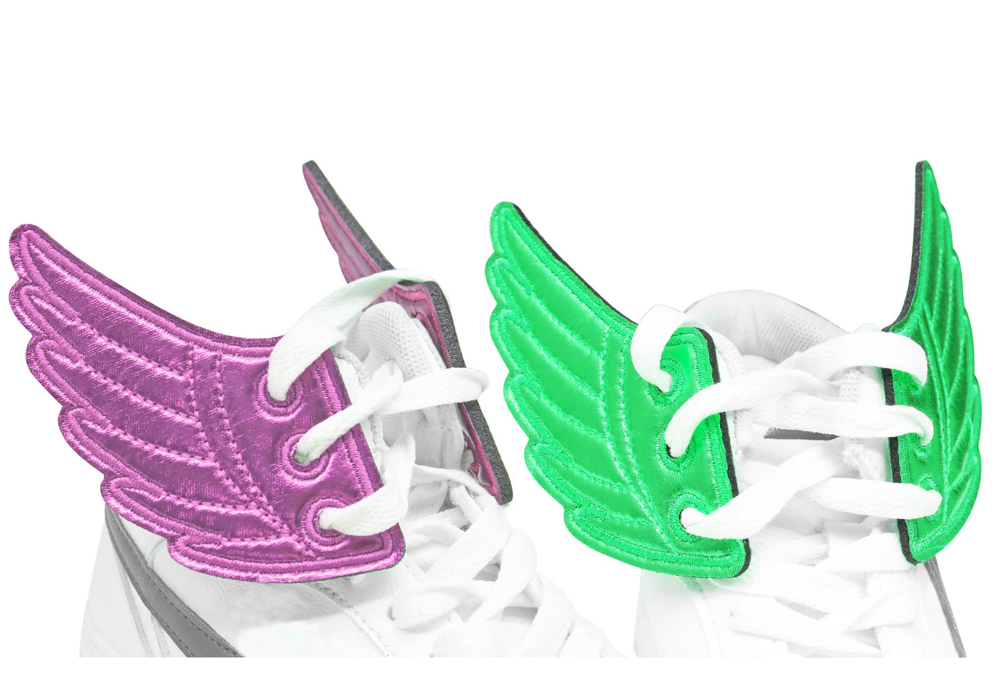 DAZCOS Wings for Shoes Skates Canvas Decoration Mini Angel Bat Costume Accessories (Purple &amp; Yellow)