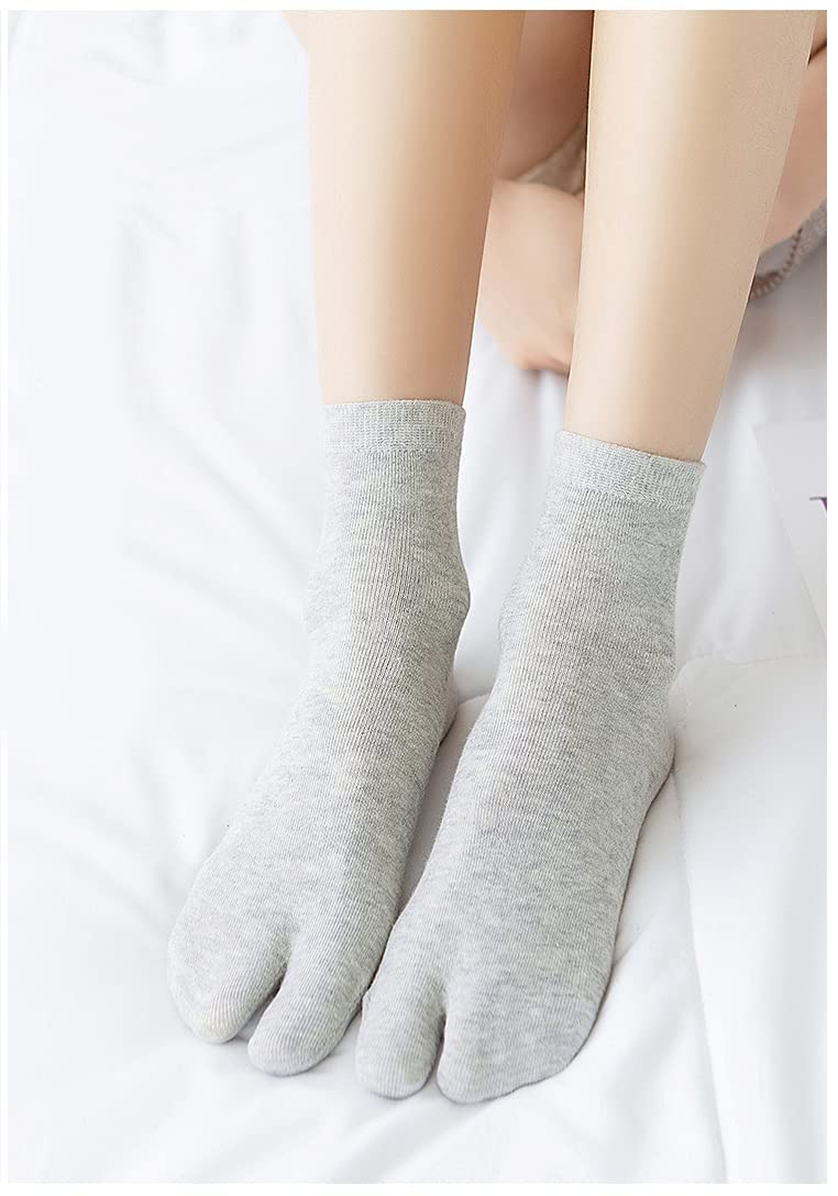 DAZCOS Unisex Split Big Toe Tabi Flip Flops Socks Elastic Wicking Black