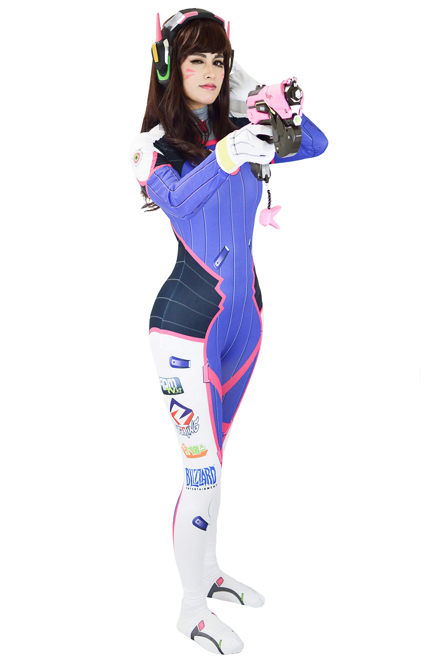 US Size DVa bodysuit Blue Cosplay Costume with Gloves and Socks