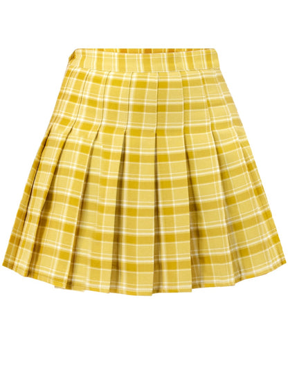 short plaid pleated skirt